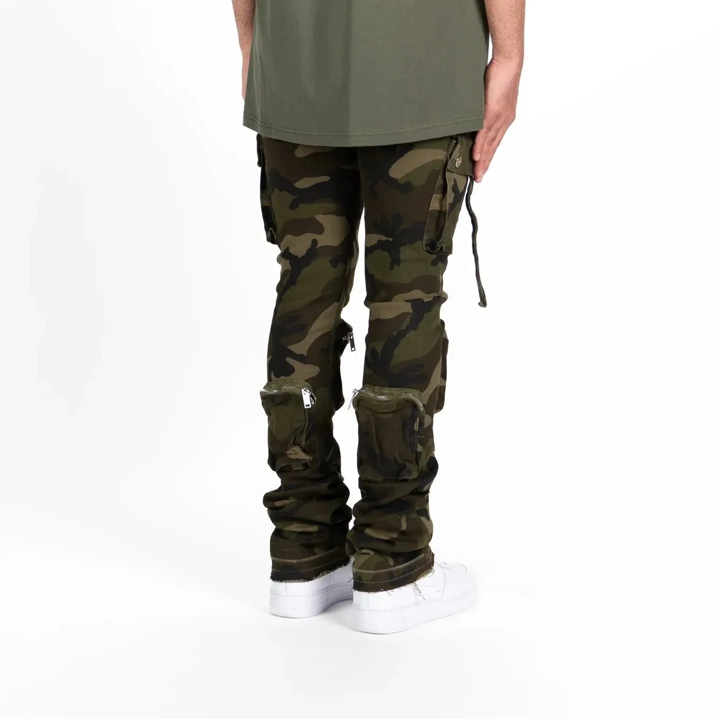 Pheelings "Never Look Back" Cargo Flare Stack Denim Jean