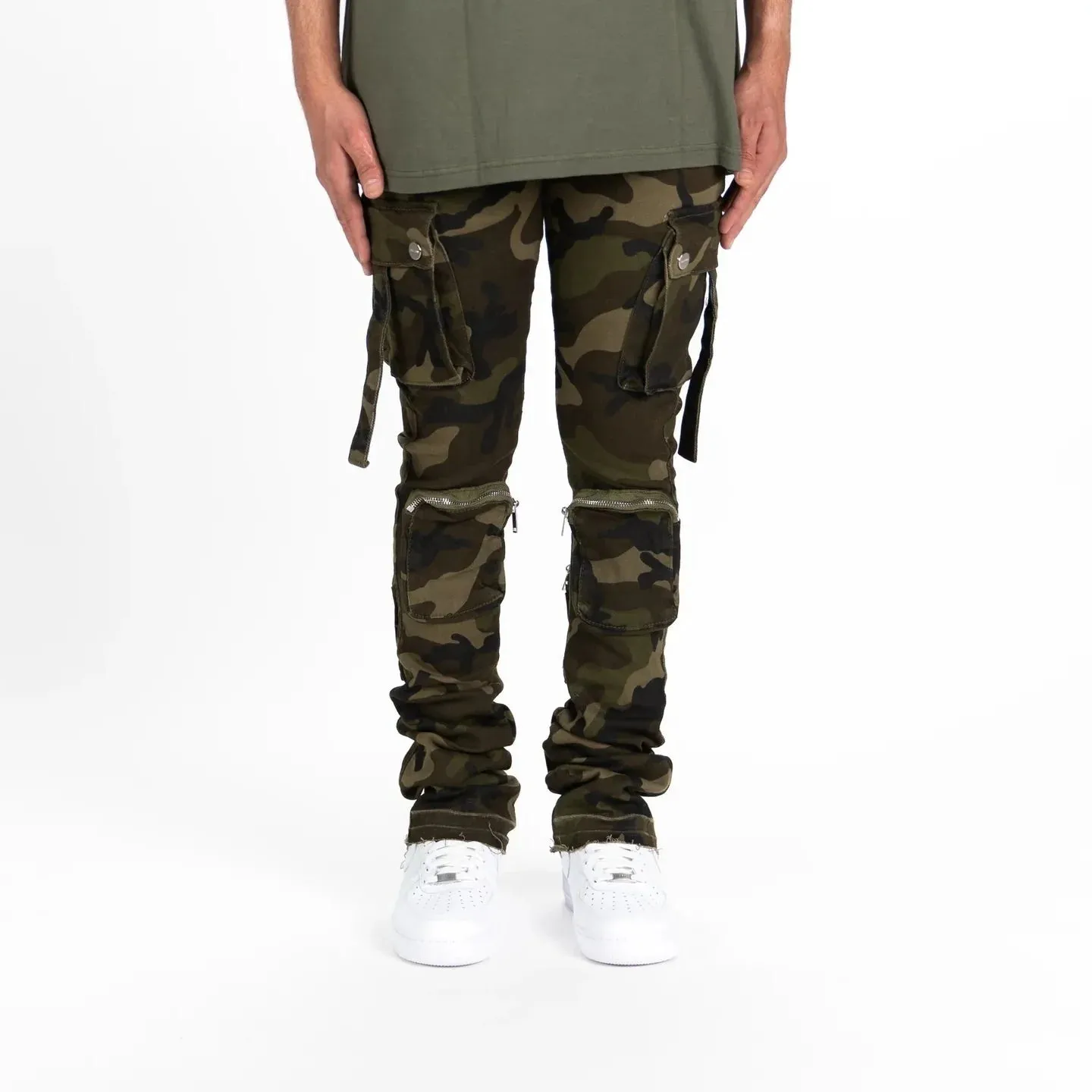 Pheelings "Never Look Back" Cargo Flare Stack Denim Jean