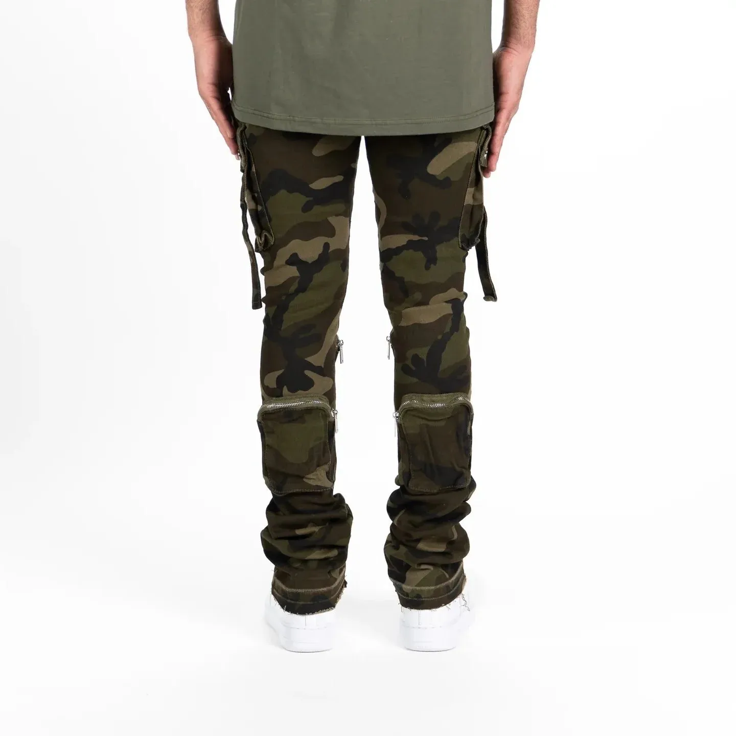 Pheelings "Never Look Back" Cargo Flare Stack Denim Jean