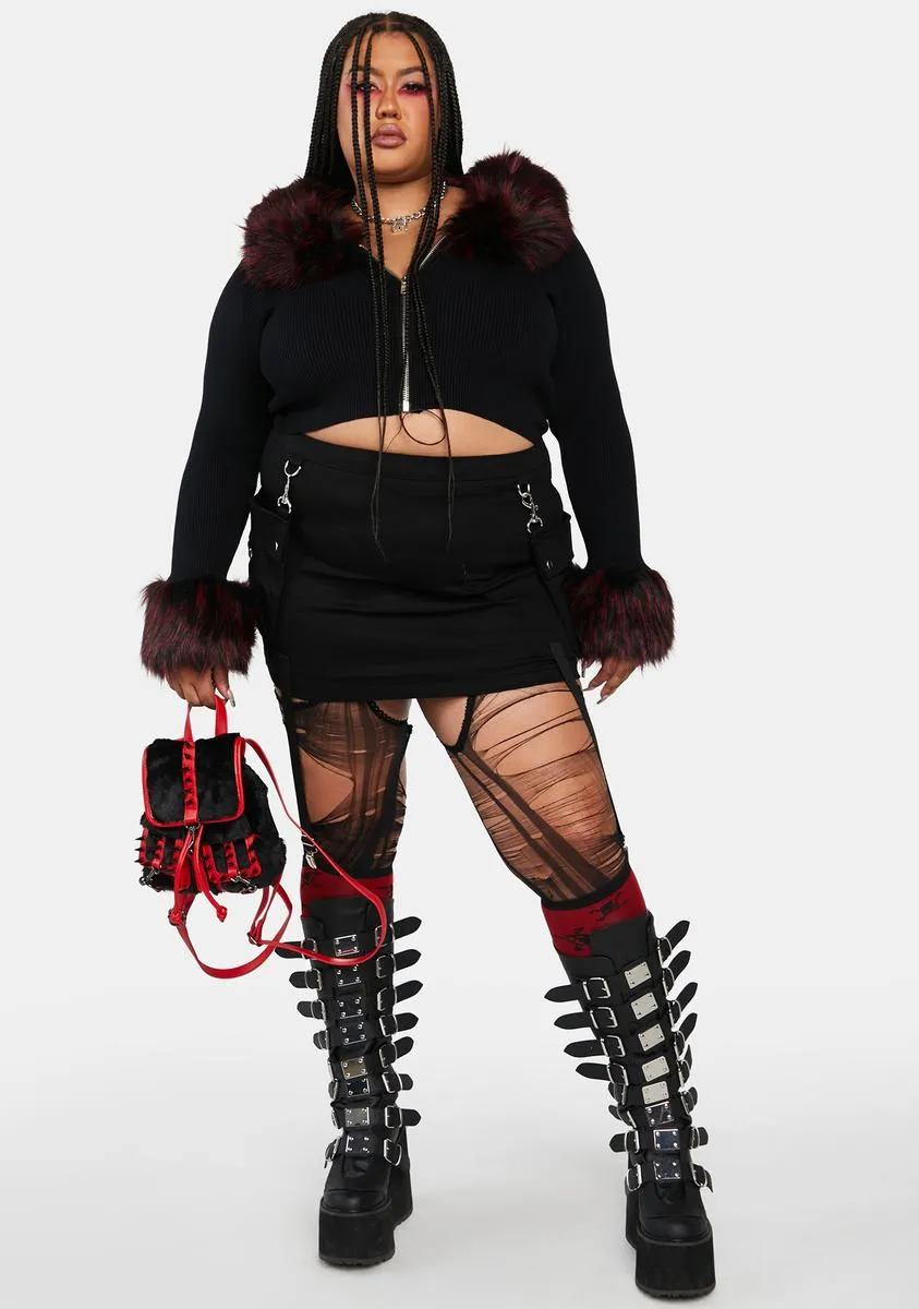 Plus Handle With Scare Crop Top