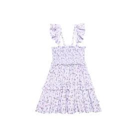 Posh Peanut Jeanette Smocked Flutter Sleeve Babydoll Dress