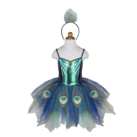 Pretty Peacock Dress And Headband - Size 5-6