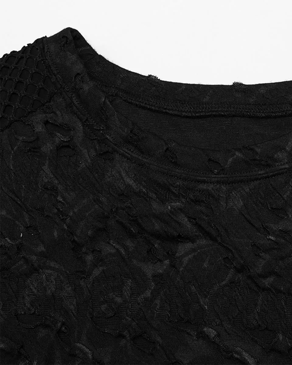 Punk Rave Mens Apocalyptic Gothic Textured Knit Top