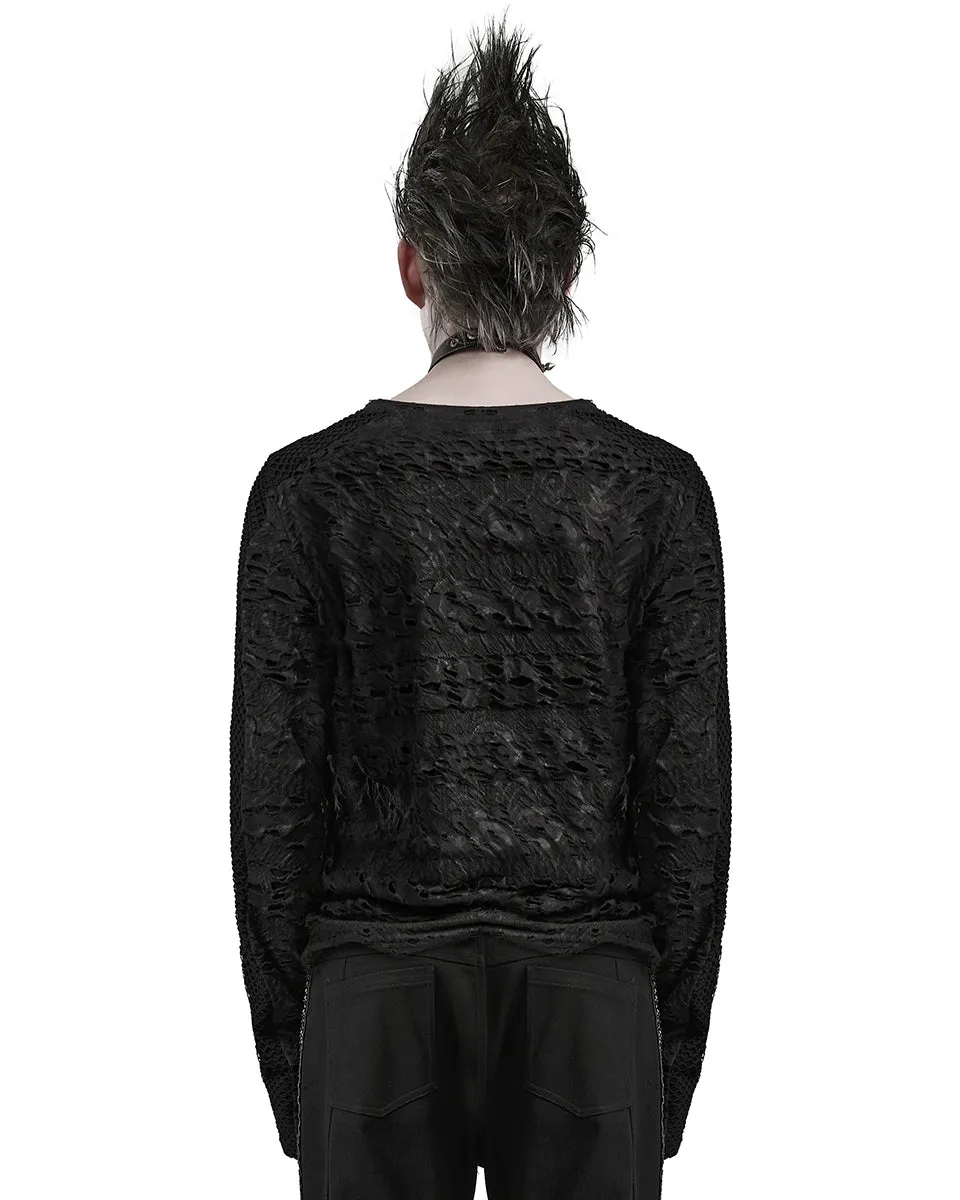 Punk Rave Mens Apocalyptic Gothic Textured Knit Top