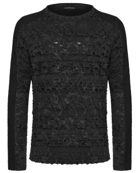 Punk Rave Mens Apocalyptic Gothic Textured Knit Top