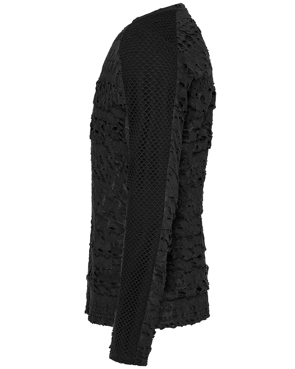 Punk Rave Mens Apocalyptic Gothic Textured Knit Top