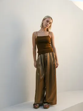 Ramona Wide Leg Pants - Bronze