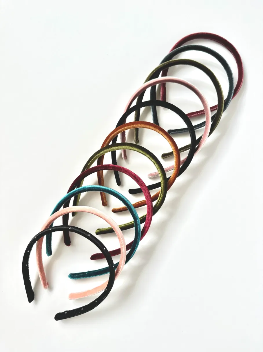 Rich Velour Skinny Headband | Hard Headband | Thin Headband | Comfortable Headband | Made to Order