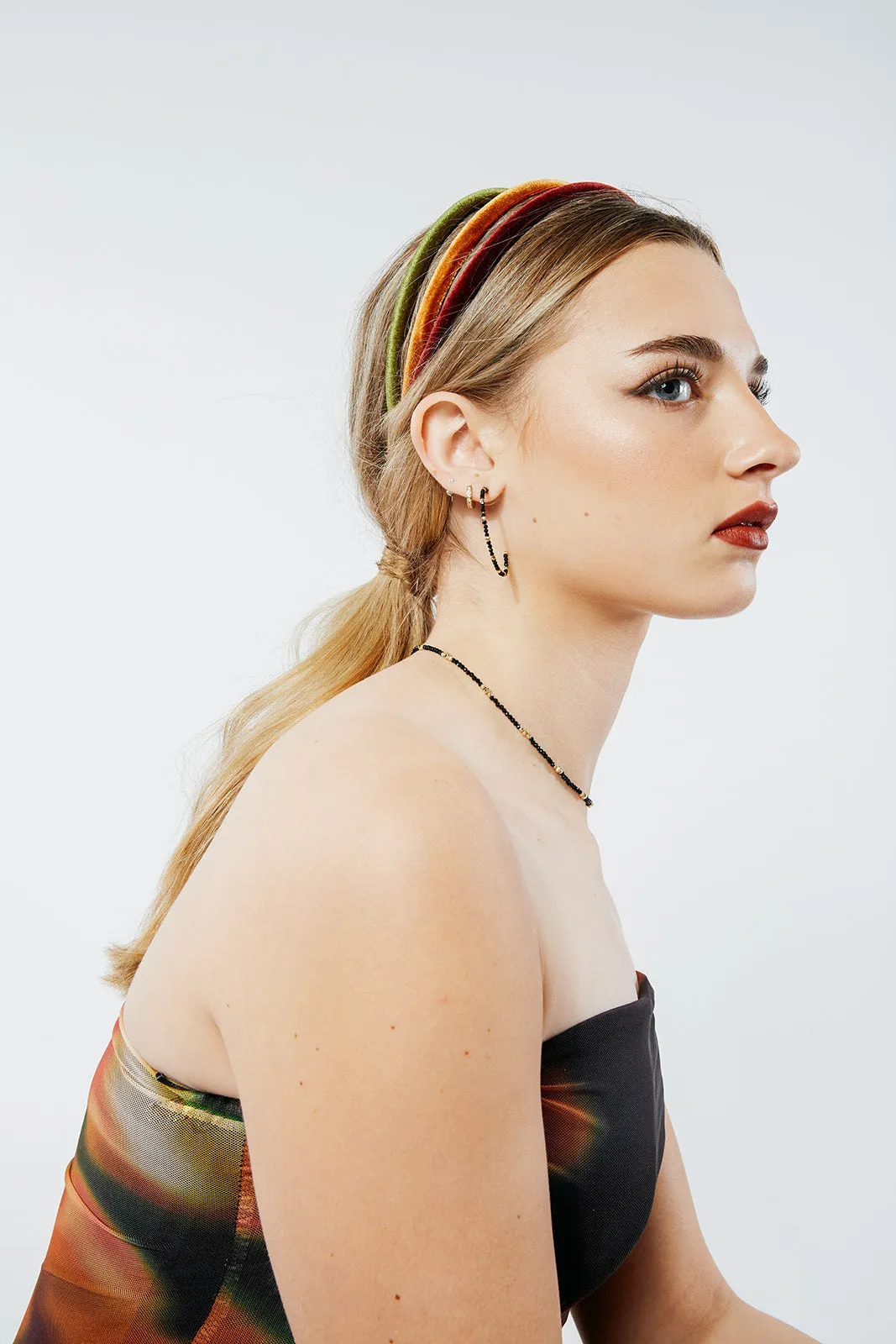 Rich Velour Skinny Headband | Hard Headband | Thin Headband | Comfortable Headband | Made to Order