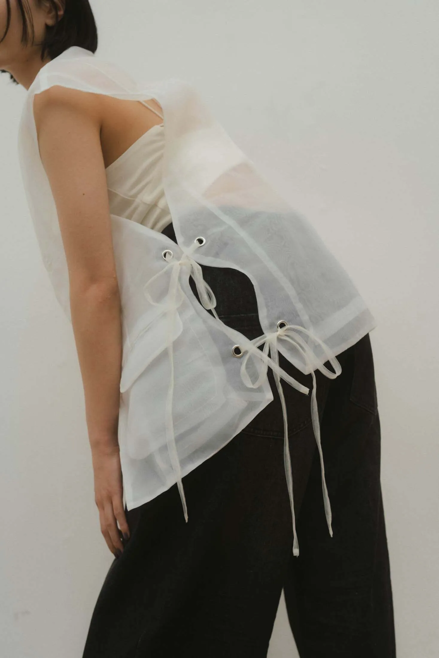 Sheer Undulate Gillet/2color (unisex)