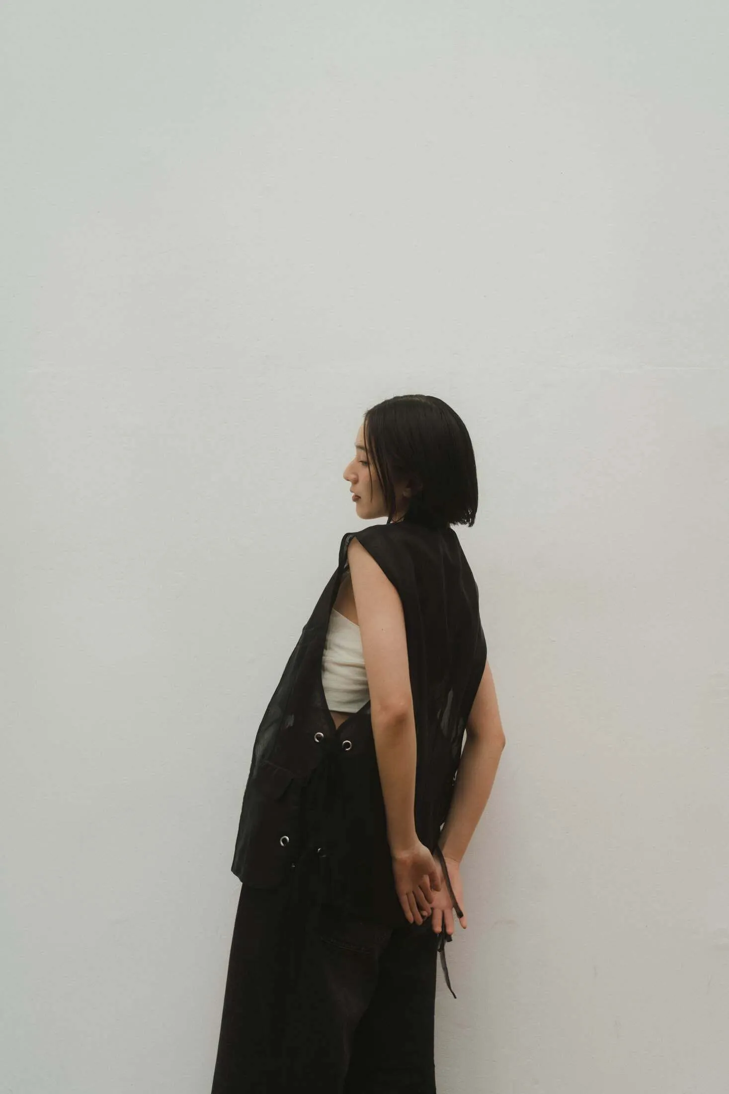 Sheer Undulate Gillet/2color (unisex)