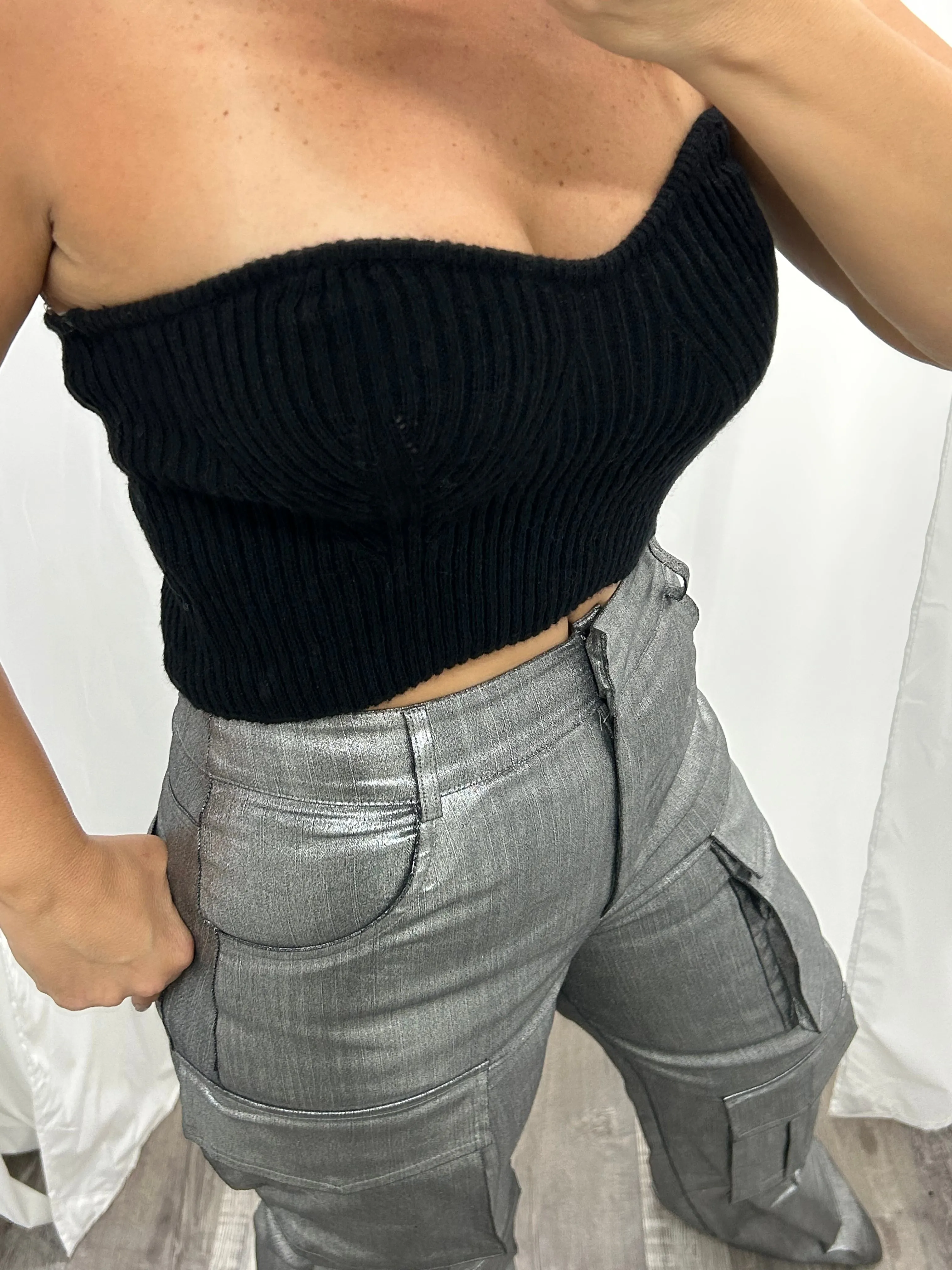 Silver Black Pants