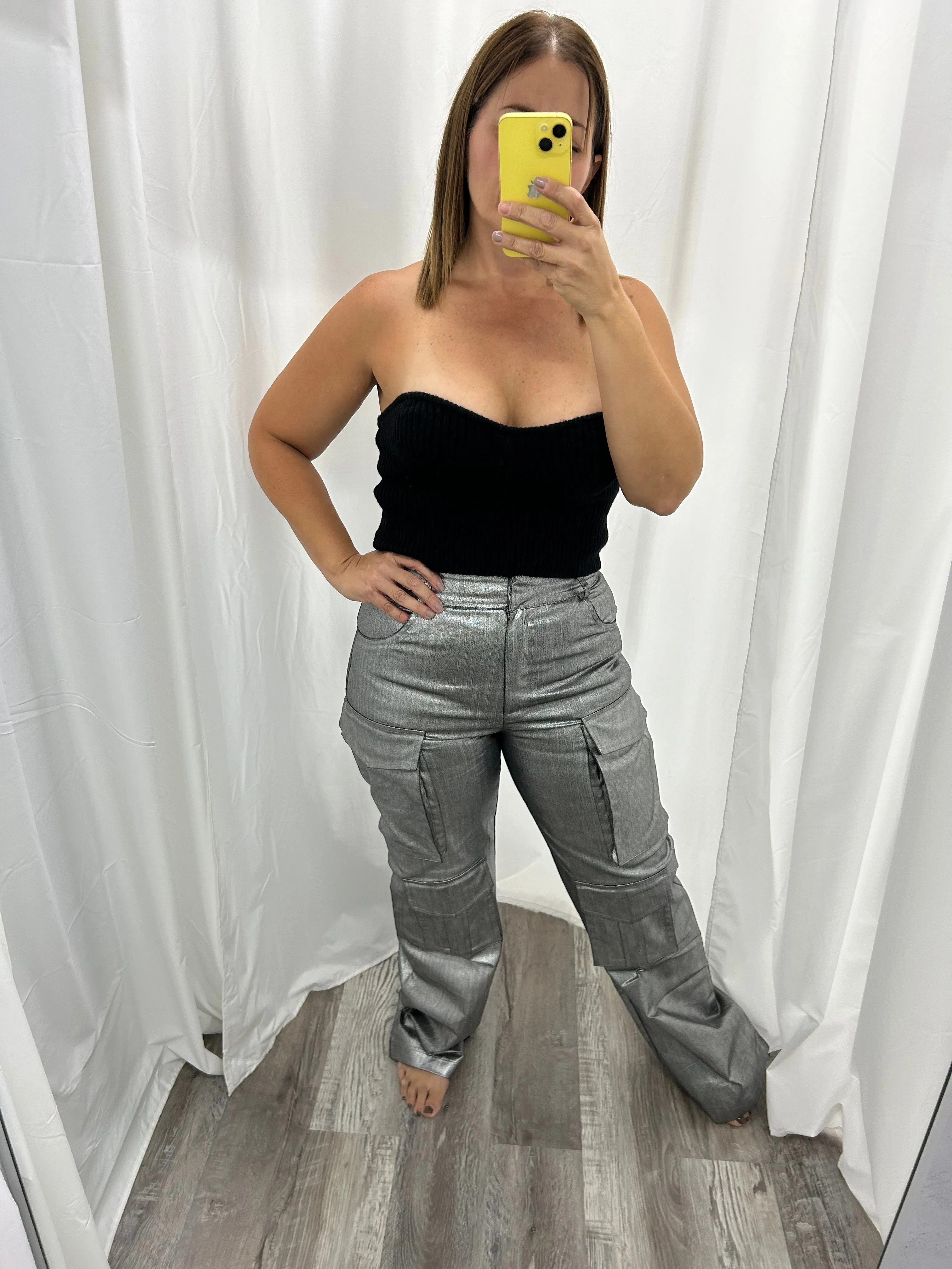 Silver Black Pants