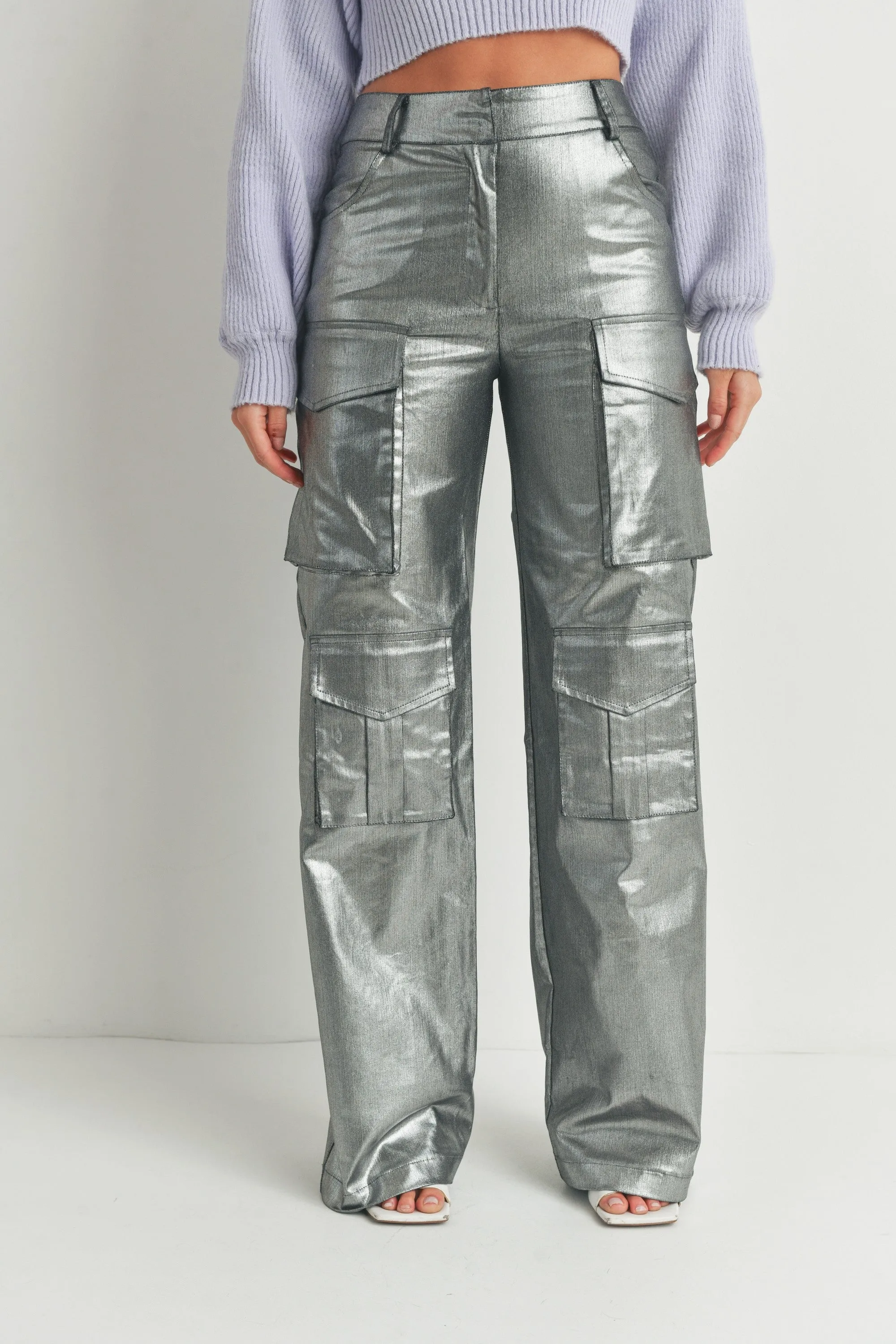 Silver Black Pants