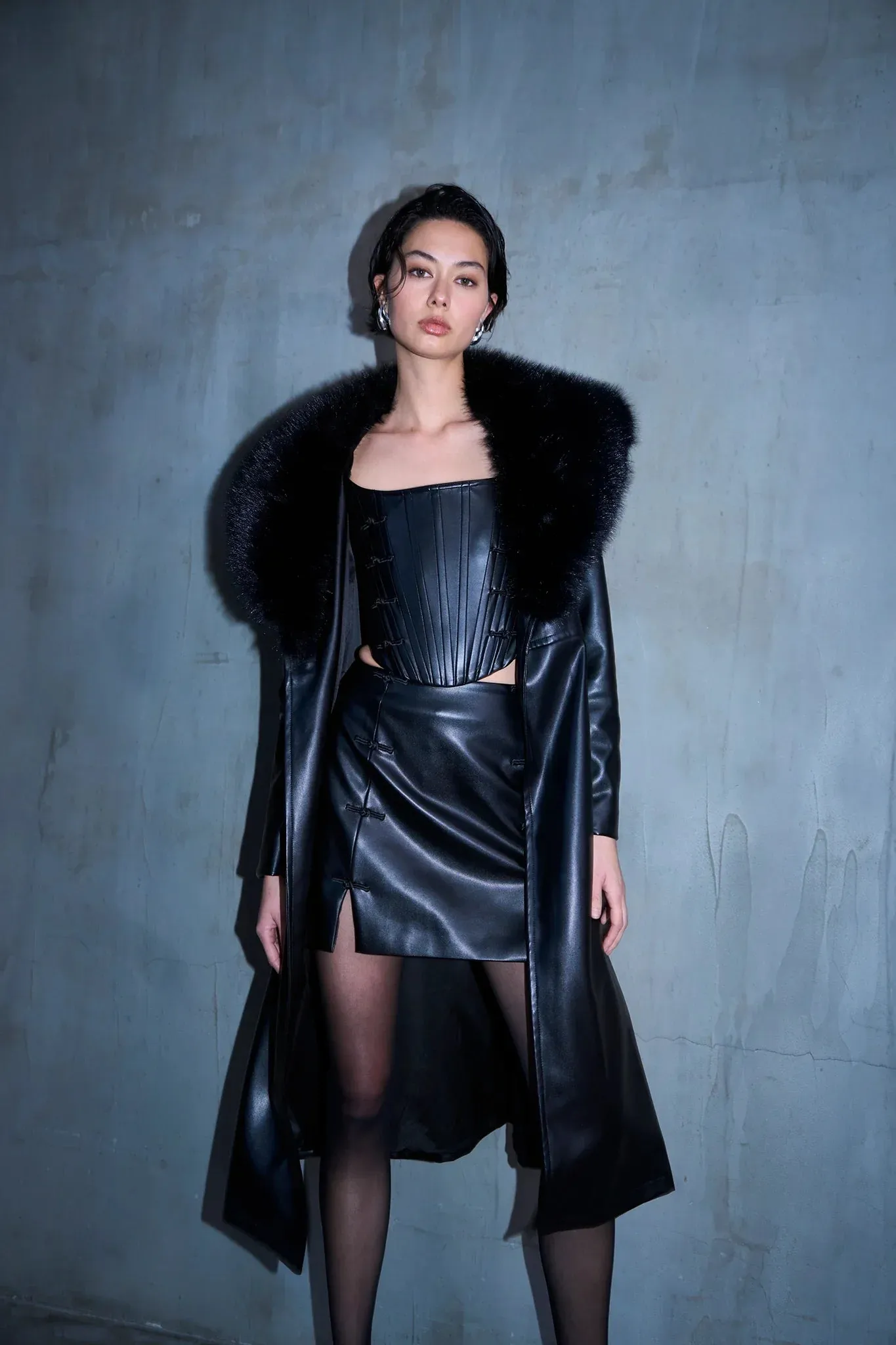 Simone Faux Leather Coat
