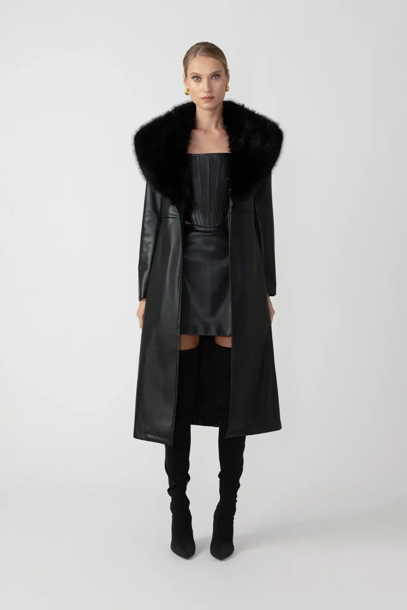 Simone Faux Leather Coat