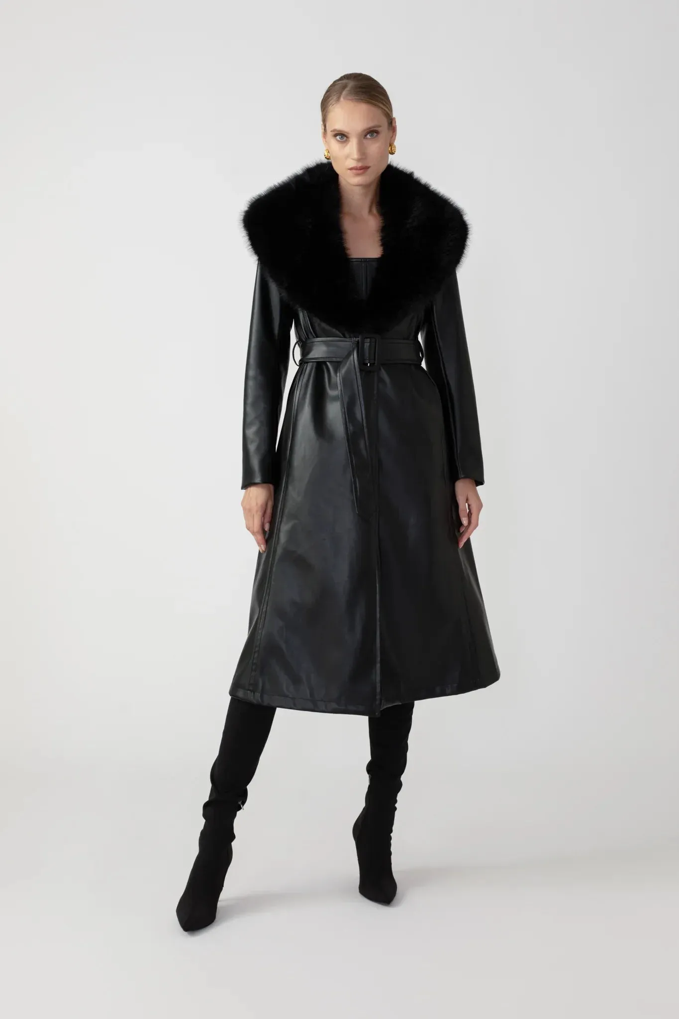 Simone Faux Leather Coat