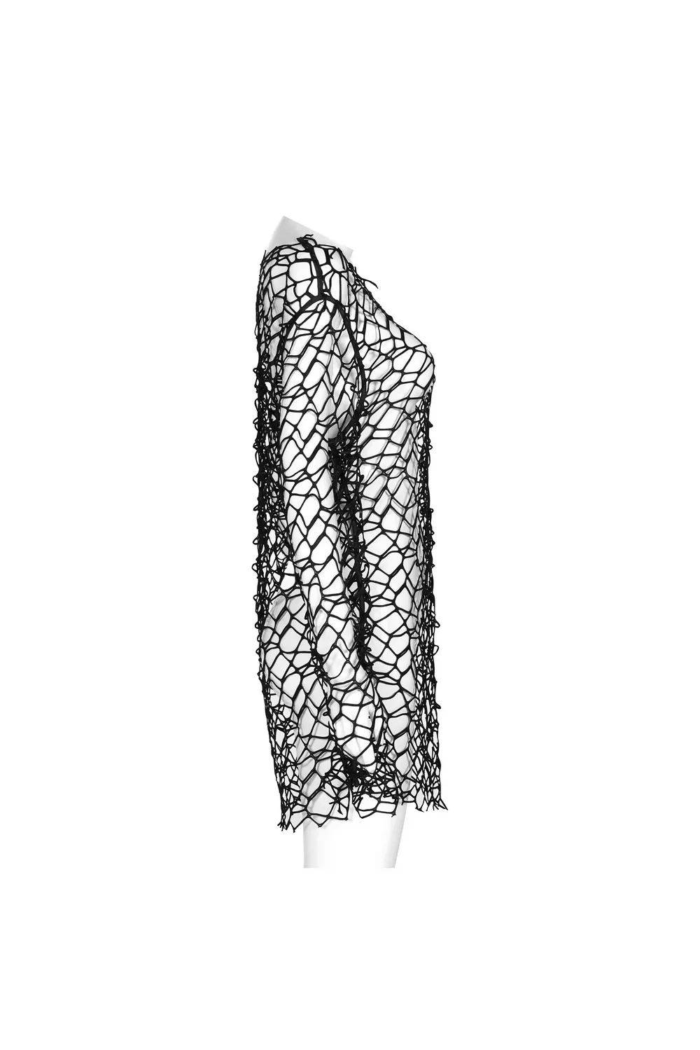 Stylish Edgy Sheer Oversize Knit Top for Punk Style