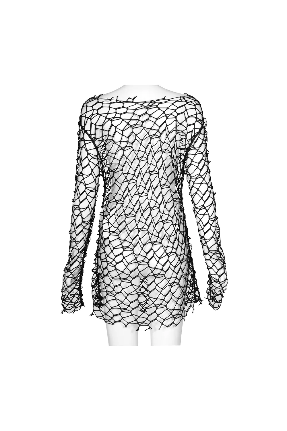 Stylish Edgy Sheer Oversize Knit Top for Punk Style