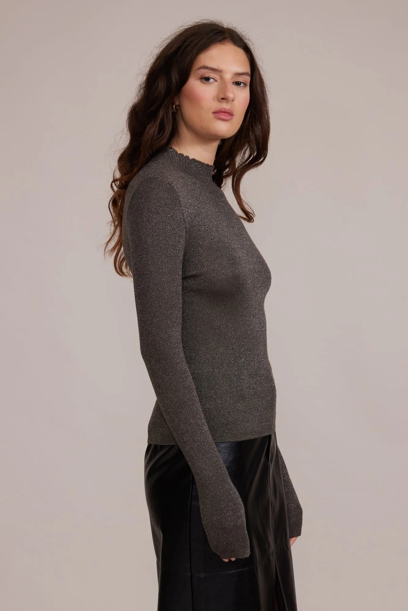 Susanna Mockneck Top - Grey