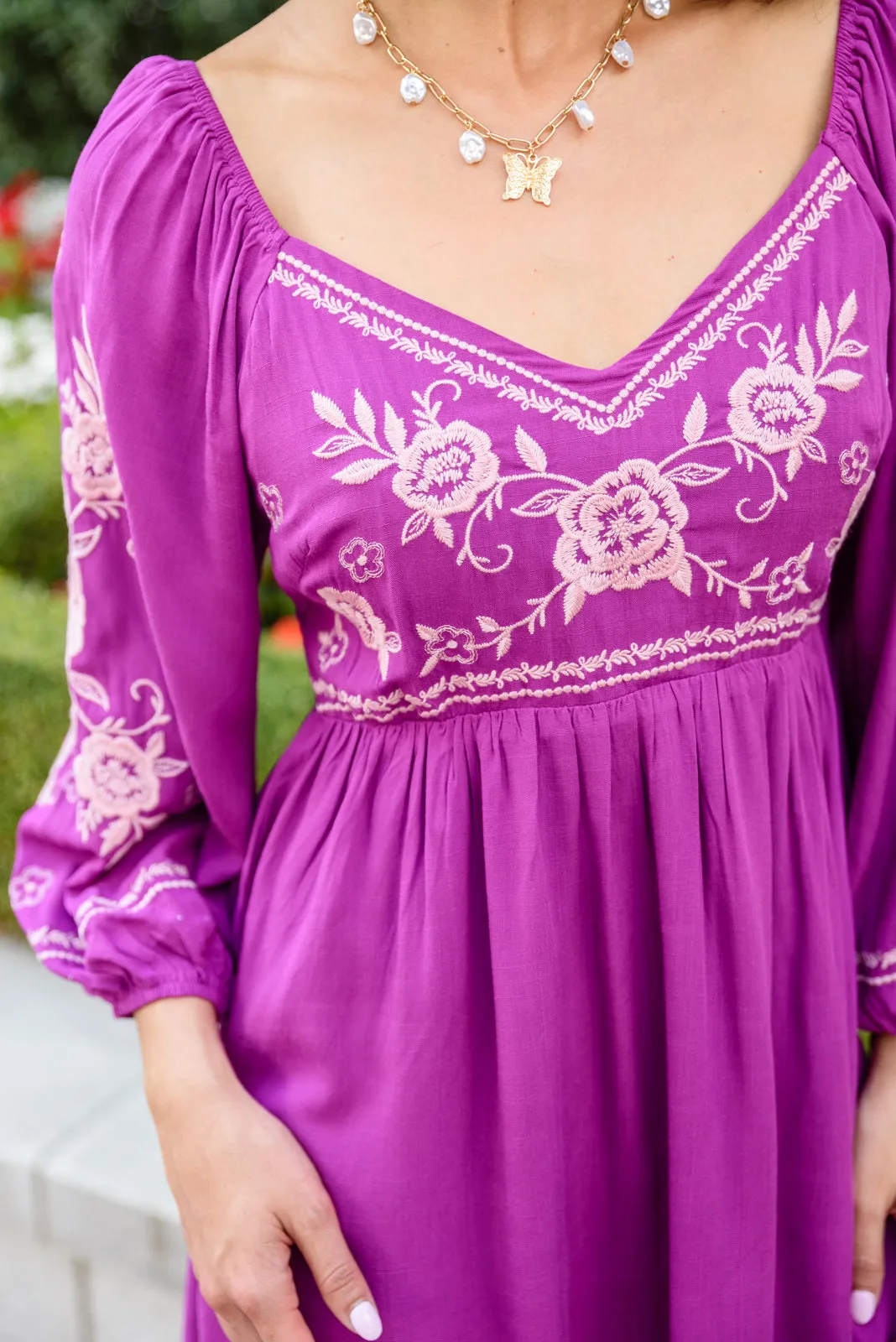 Talks Of Color Embroidered Dress