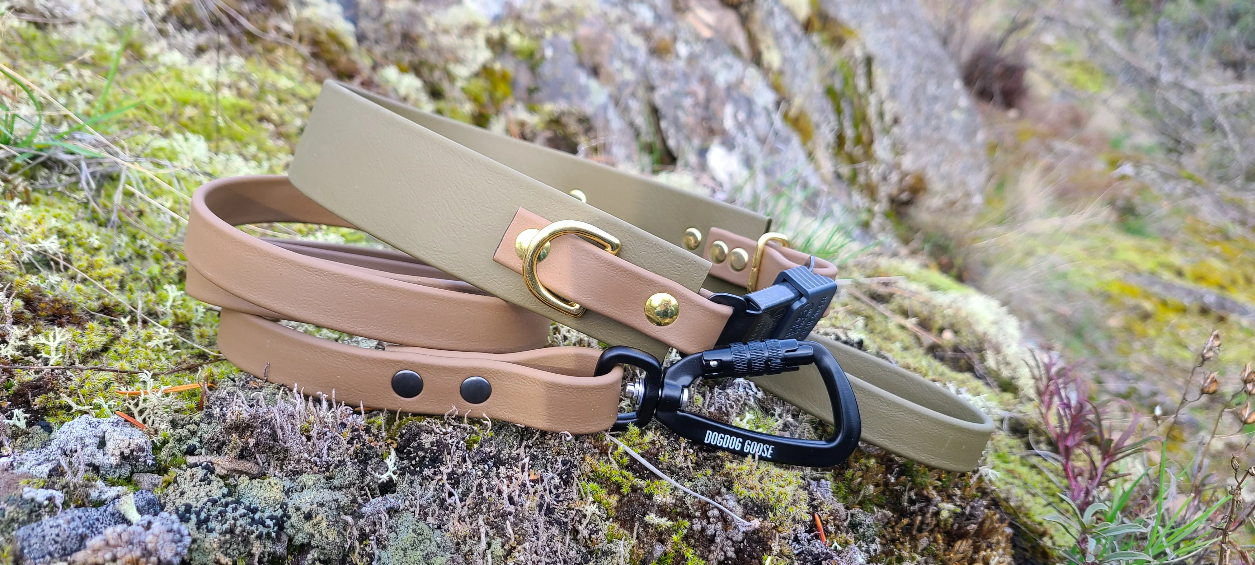 TORO COLLECTION - Olive & Coyote Brown Osgiliath Biothane Dog Collar