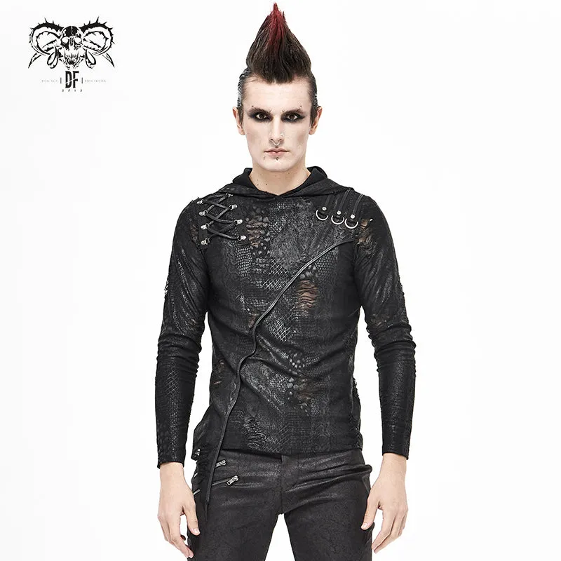 TT164 Diablo Shabby Hooded Long Sleeve T-Shirt