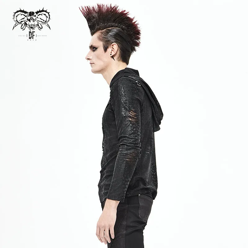 TT164 Diablo Shabby Hooded Long Sleeve T-Shirt