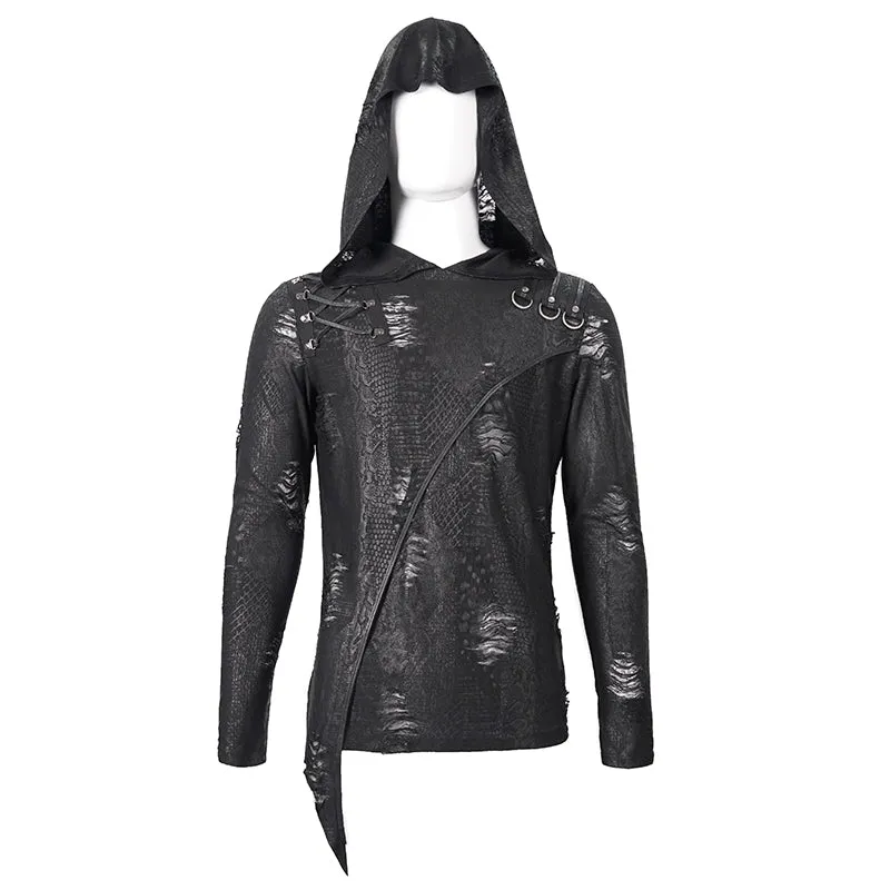 TT164 Diablo Shabby Hooded Long Sleeve T-Shirt