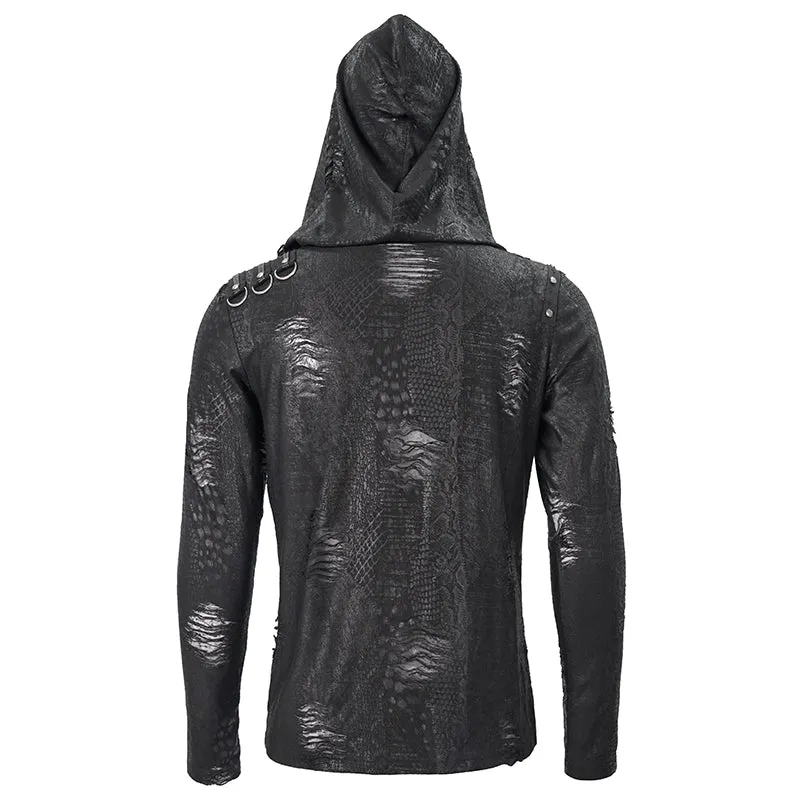 TT164 Diablo Shabby Hooded Long Sleeve T-Shirt
