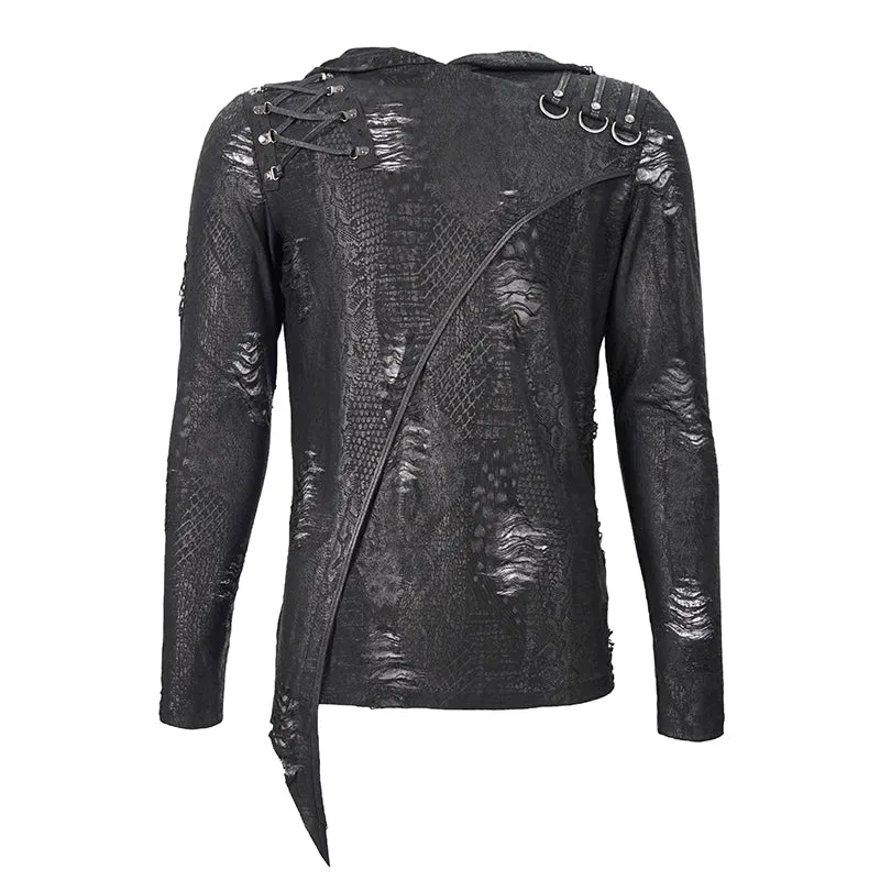 TT164 Diablo Shabby Hooded Long Sleeve T-Shirt