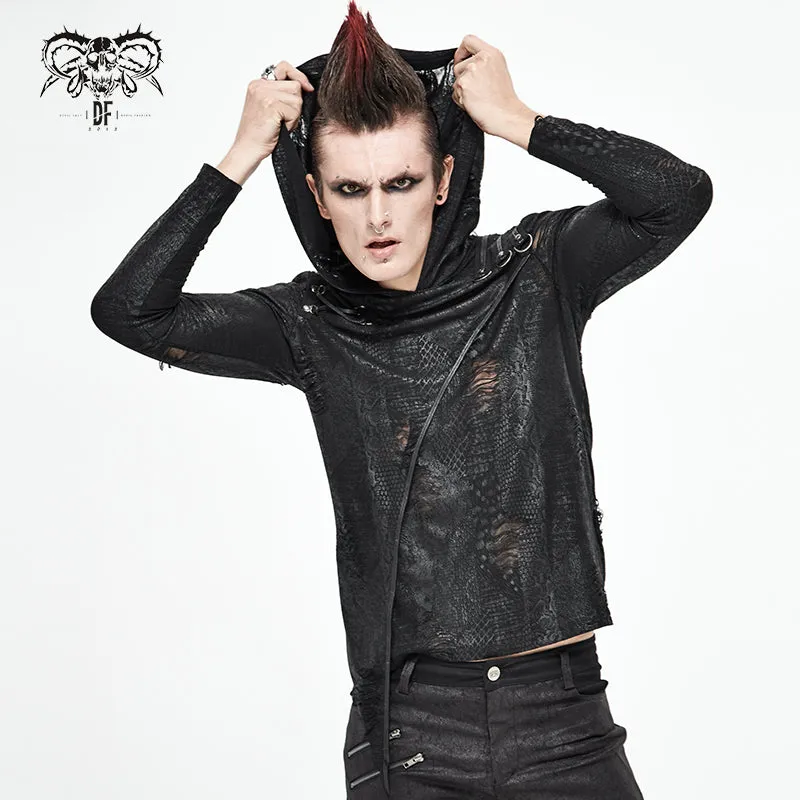 TT164 Diablo Shabby Hooded Long Sleeve T-Shirt
