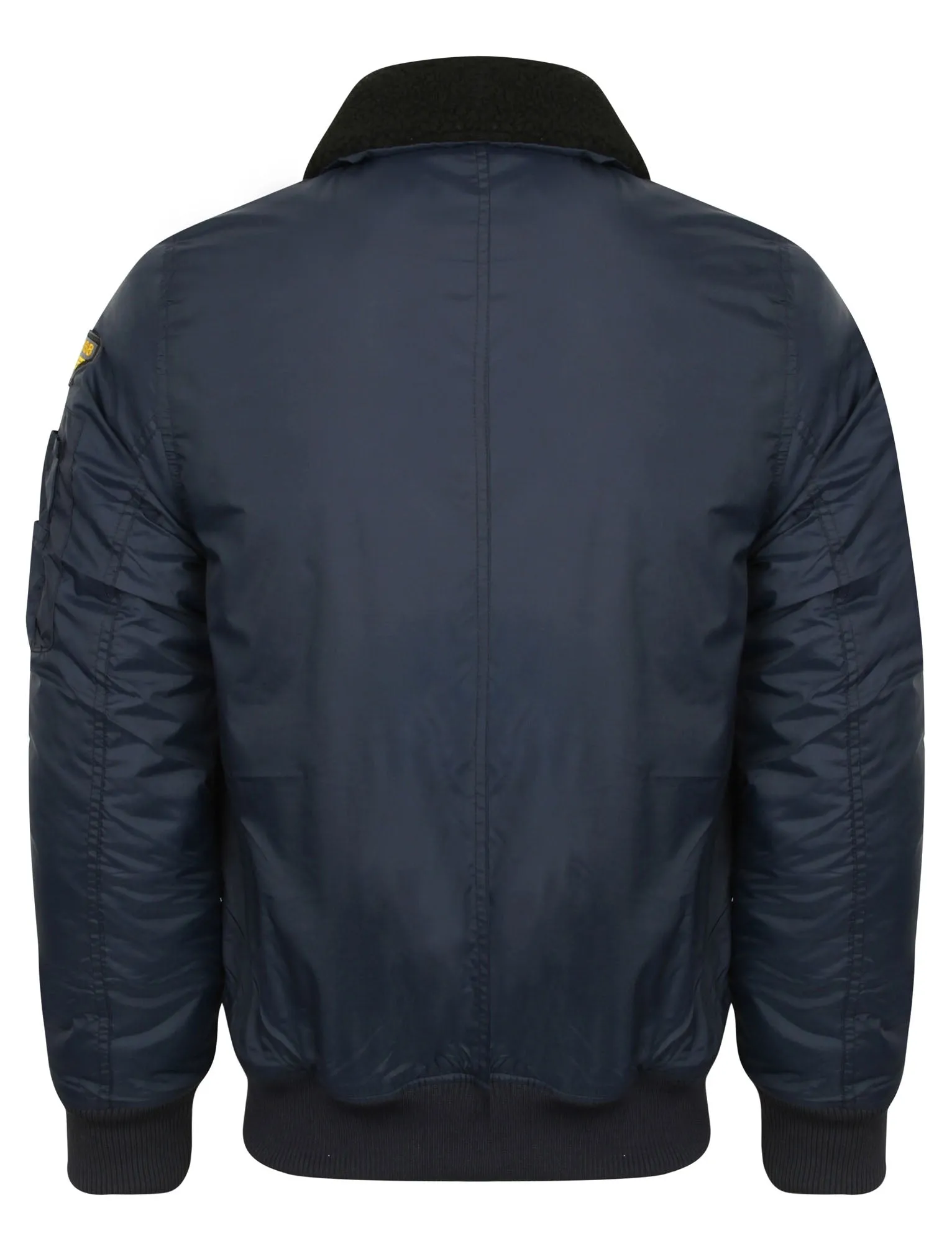 Turner Fur Collar Bomber Jacket with Aviator Badges in True Navy - Tokyo Laundry