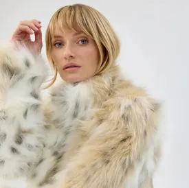 Wild Dream Faux Fur Coat | Snow Leopard