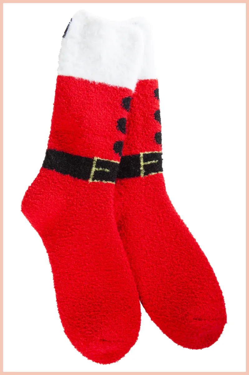 WORLD SOFTEST COZY CREW SOCKS | SANTA